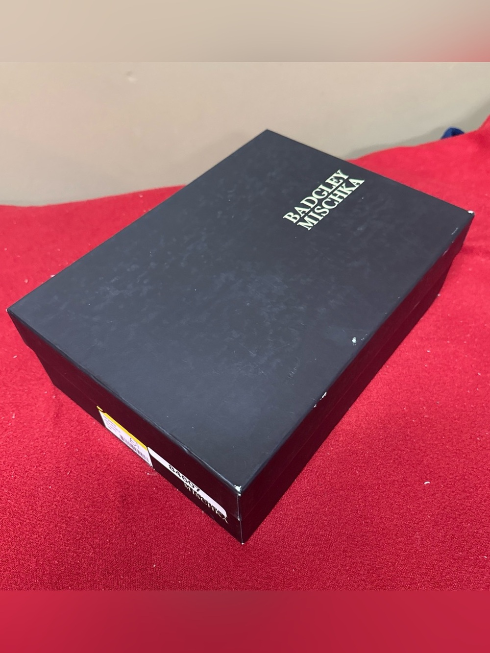 Badgley Mischka Empty Shoe Replacement Black Gold Logo Storage Box 12.25x8.75x4”